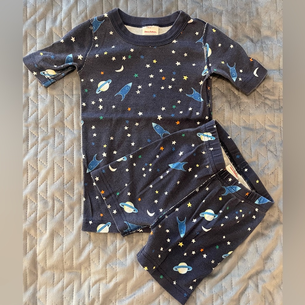 Hanna Andersson Navy Rocket short johns size 110(5)